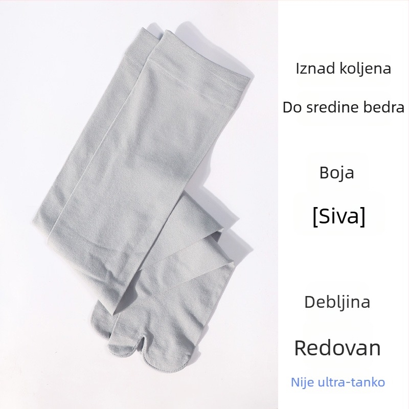 Ženske najlon čarape s podijeljenim prstima, visokim dijelom, otporne na trenje, 80–90% najlona, pletene jednim ubodom, 144 šavova, za sve sezone