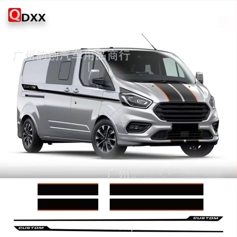 6 kom S0117 Naljepnica za bočni rub poklopca motora i stražnja vrata za Transit Tourneo Custom Camper – Uzorak 53, Vrsta 543, Ljepljiva ugradnja – Yunchuang