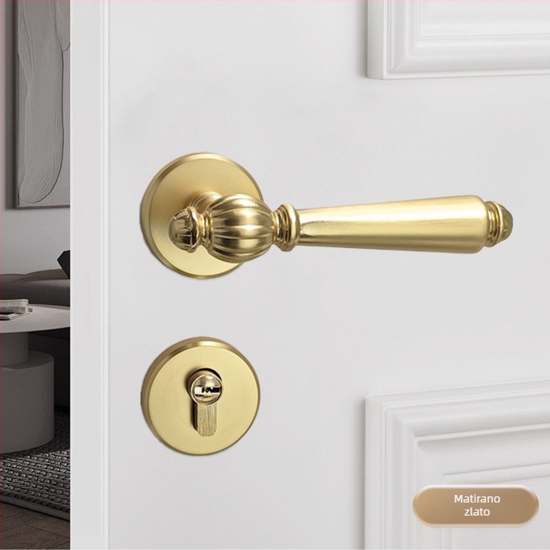 Dijeljena brava za vrata, aluminijska legura, tihi rad, za vrata spavaće sobe, otključavanje ključem