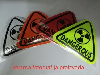Naljepnica za karoseriju automobila s trokutastim upozoravajućim trakama, dijamantno-klase reflektirajući film, snažno prianjanje, engleski tekst i grafika, crtani stil, prilagodljivo