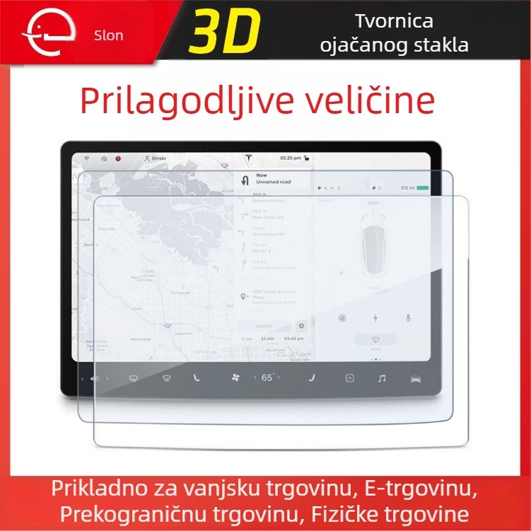 Zaštitna folija za navigaciju u automobilu – kaljena, 93% prozirnosti, precizno izrađena