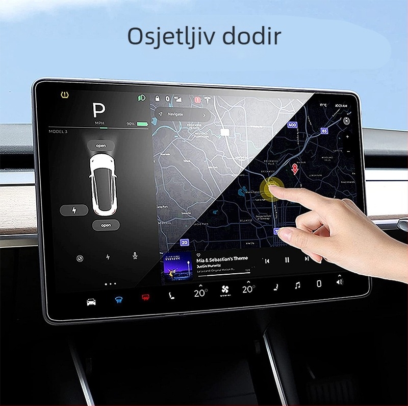 Zaštitna folija za navigaciju u automobilu – kaljena, 93% prozirnosti, precizno izrađena