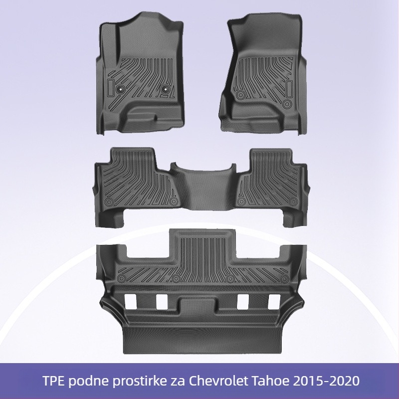 TPE prostirke za Chevrolet Tahoe 2015-2020, 3D All-Weather podne prostirke i poklop prtljažnika, moguć tisak logotipa, Brand 3K, Prilagodljivo