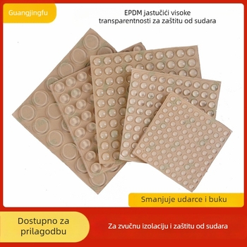 EPDM prozirne samoljepljive podloške za vrata i ormariće — smanjenje buke, apsorpcija udaraca, protuklizna brtvila; pogodno za elektroniku, namještaj, čajne setove i rukotvorine; podrijetlo: Kina kontinentalna