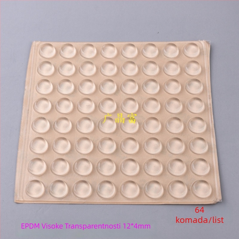 EPDM prozirne samoljepljive podloške za vrata i ormariće — smanjenje buke, apsorpcija udaraca, protuklizna brtvila; pogodno za elektroniku, namještaj, čajne setove i rukotvorine; podrijetlo: Kina kontinentalna