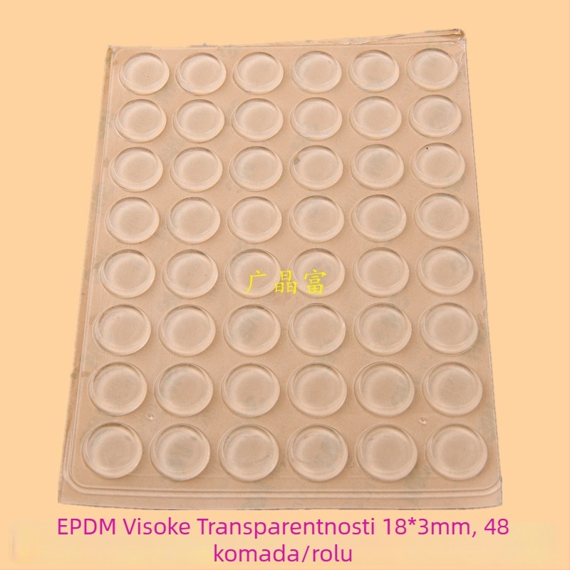 EPDM prozirne samoljepljive podloške za vrata i ormariće — smanjenje buke, apsorpcija udaraca, protuklizna brtvila; pogodno za elektroniku, namještaj, čajne setove i rukotvorine; podrijetlo: Kina kontinentalna