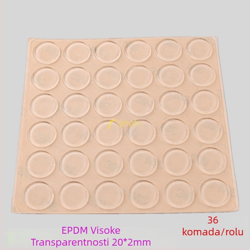 EPDM prozirne samoljepljive podloške za vrata i ormariće — smanjenje buke, apsorpcija udaraca, protuklizna brtvila; pogodno za elektroniku, namještaj, čajne setove i rukotvorine; podrijetlo: Kina kontinentalna