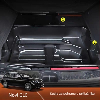 Kutija za skladištenje za prtljažnik Mercedes-Benz GLC, plastična, unutarnji prostor naslona za ruku, vodootporna i otporna na kompresiju, univerzalna
