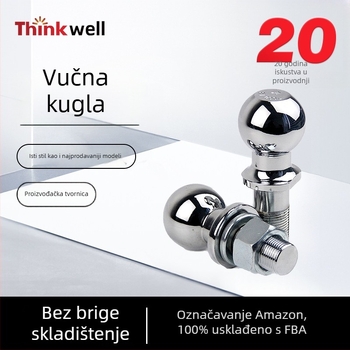 Kugla vučne glavne za prikolicu, karbonsko čelična, kromirana površina, plastno prskanje, prilagodljivo obrađivanje