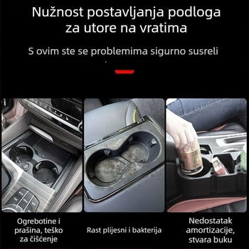 Set unutarnjih dijelova za Jietu Shanhai T2: podmetač za čašu, podmetač za otvor na vratima, liner za spremnik za pohranu, podmetač za središnju konzolu, podmetač za naslon za ruku.