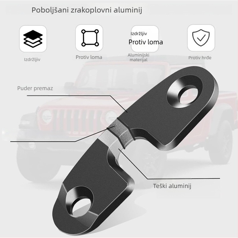 Set za popravak klipa vizira sunca za Jeep JK/JL/JT – aluminijska legura