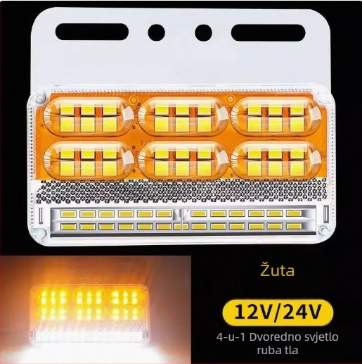 LED bočno svjetlo za kamione i prikolice, 24V/12V vodootporno, protiv sudara, svjetlo indikator širine