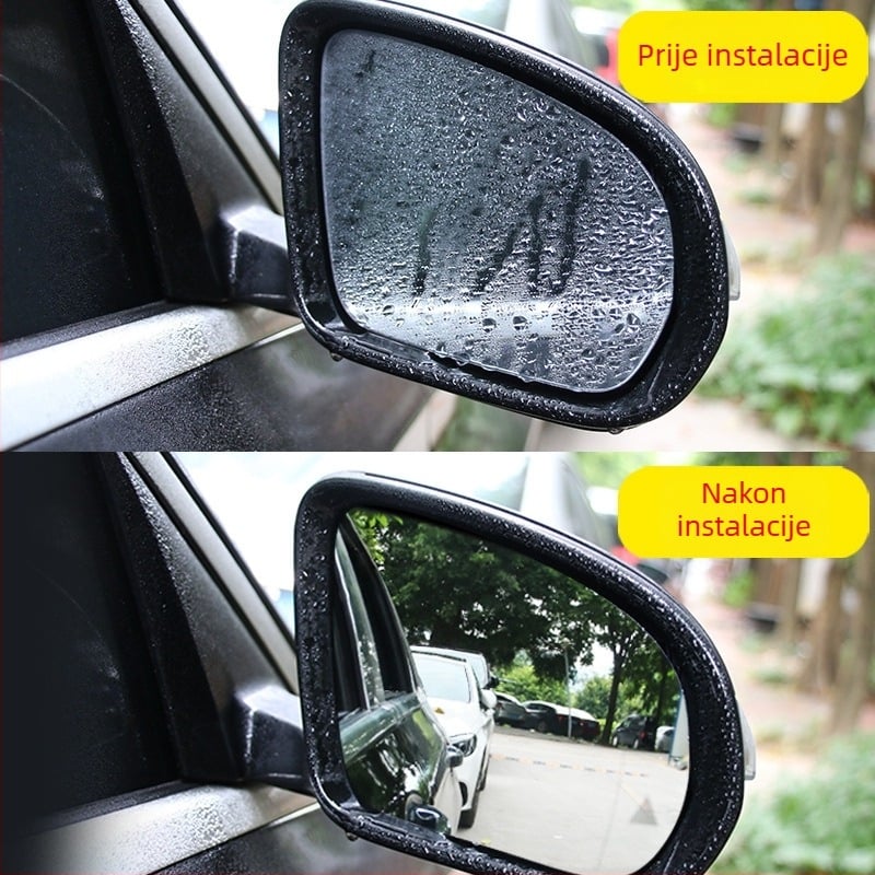 Membrana za kišu za retrovizor s anti-odrazom i anti-zamućivanjem, PET podloga, debljina 0,17 mm, nano-keramički prednji štit, 99% vidljiva refleksija