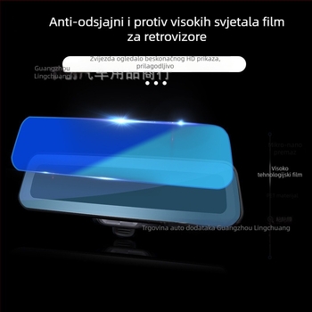 Film protiv zasljepljivanja za auto retrovizor, PET materijal, snažan adheziv, prilagodljiva prerada