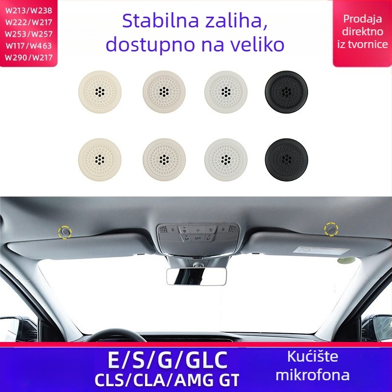 Mercedes-Benz krovni mikrofonski poklopac za modele W213, W238, W253, W257, W117, W222, W463, W190, W290, W217 – Šifre proizvoda 2138230100, 2138230300 – Licencirane privatne marke: Da