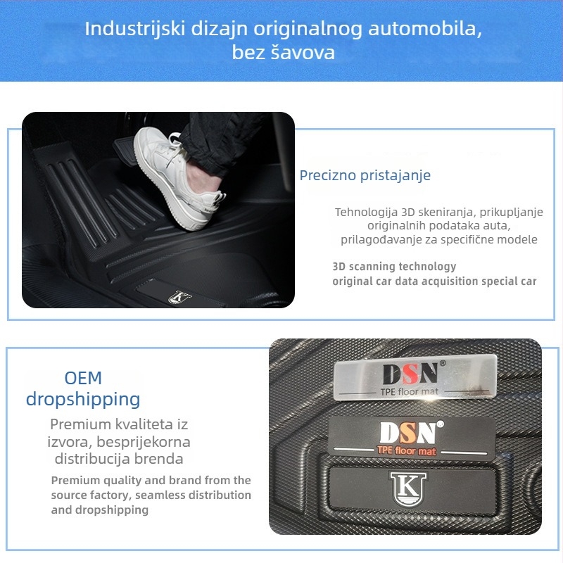 TPE automobilske podne prostirke Leapmotor B01, 2025 model, karbonski uzorak, bez mirisa