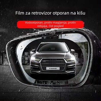 Film kiše za stražnji retrovizor automobila i bočne prozore, PET materijal, ljepilo u spreju, model 001, oblici kružni/ovalni/pravokutni