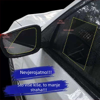 Film kiše za stražnji retrovizor automobila i bočne prozore, PET materijal, ljepilo u spreju, model 001, oblici kružni/ovalni/pravokutni