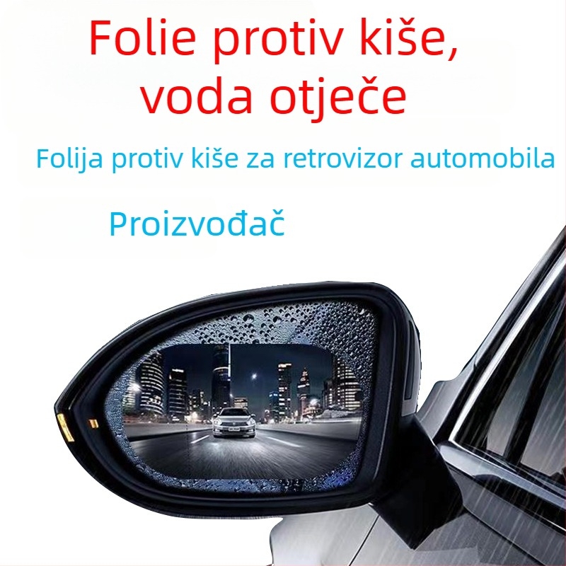 Film kiše za stražnje ogledalo i bočne prozore automobila, HD vodoodbojni, anti-zamućenje, nano vodootporan film