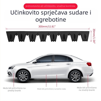 Univerzalni gumeni zaštitni trak za prednji branik — zaštita od ogrebotina, kompatibilan s univerzalnim modelima, prilagodljivo obrađivanje