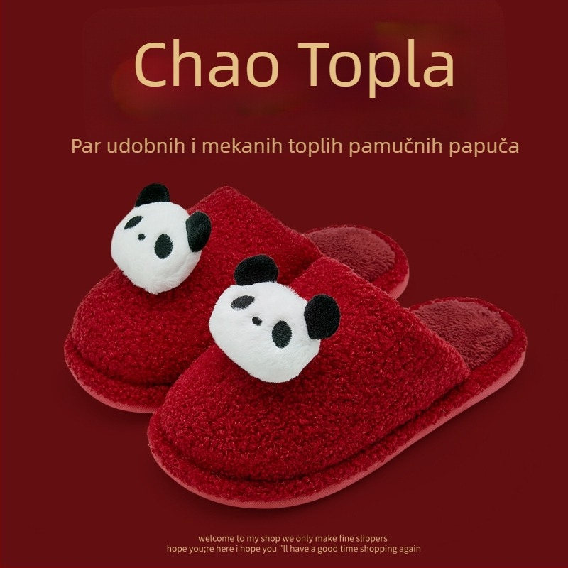 Papuče za kuću s denim gornjim dijelom, PVC đon, tople, Toe Cap dizajn