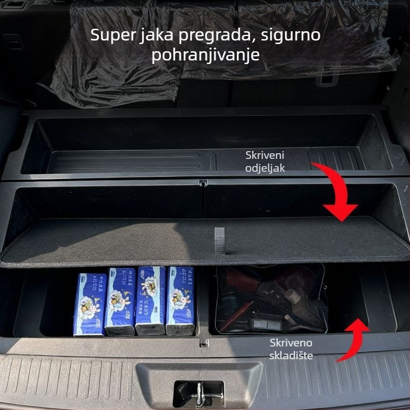 Kutija za pohranu automobila za stražnji prtljažnik (prozračna; prilagodba dostupna; ispis logotipa moguć; materijal: plastika)