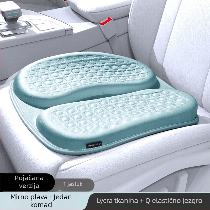 Auto sjedala jastuk, universalni sve sezone, vozačev jedinstveni jastuk za sjedalo, navlaka za sjedalo, gel materijal, punjenje pamukom, prozračan