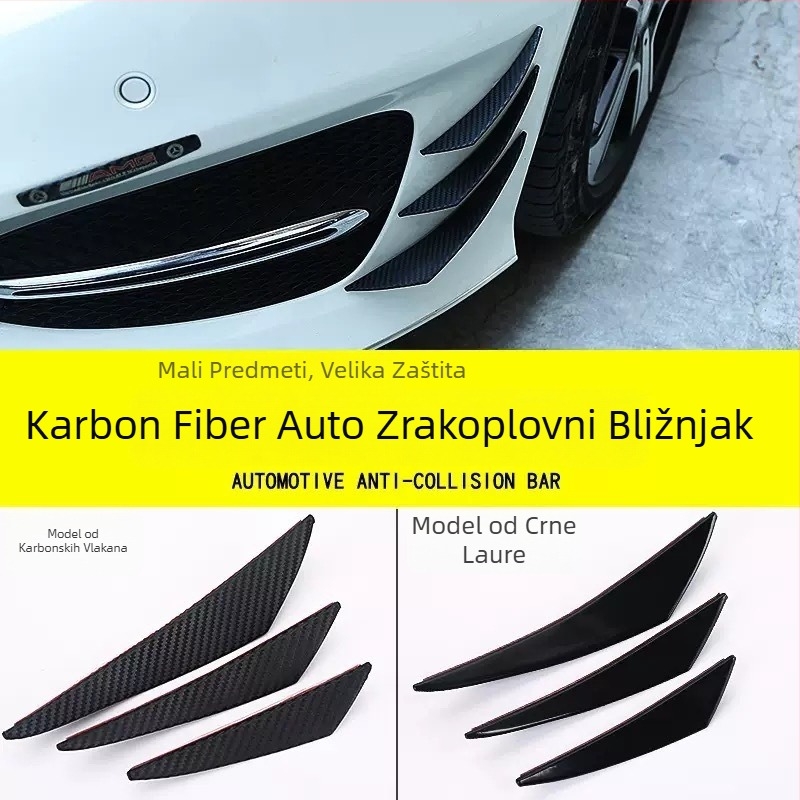 Karbonsko vlakno polukružno wind knife za automobil, univerzalna montaža, zaštita od sudara za branik, marka Yibo