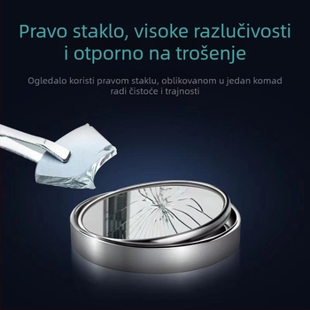 Širokokutni auto retrovizor – kružno ogledalo za mrtve kutove, 360°, staklo, marka Solitary Snake, prilagodljivo