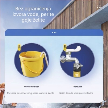 Stroj za pranje automobila, 1300 W, 220 V, model Q4, raspon tlaka 2,5–25 MPa, crijevo visokog tlaka 5 m, vodovodna cijev 7 m