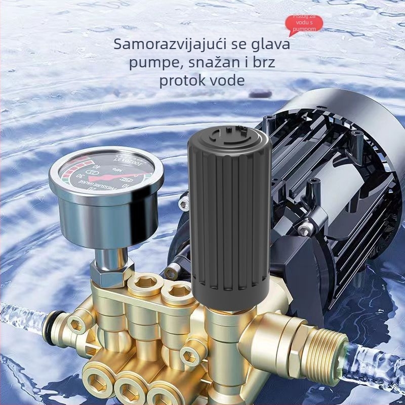 Stroj za pranje automobila, 1300 W, 220 V, model Q4, raspon tlaka 2,5–25 MPa, crijevo visokog tlaka 5 m, vodovodna cijev 7 m