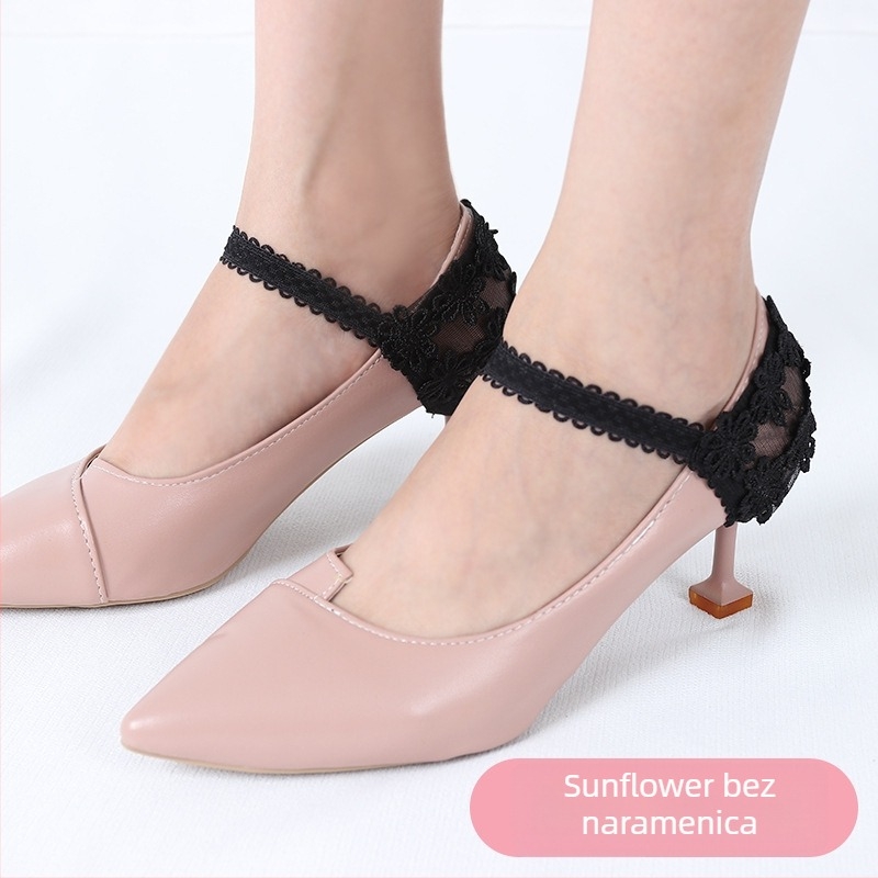 Dodatak za sprječavanje klizanja visokih potpetica s čipkastim cvjetnim pokrovom pete; Model 021; Stil Lace Sun bouquet vezice; Podesive dimenzije; Prikladno za tip obuće 21349034715
