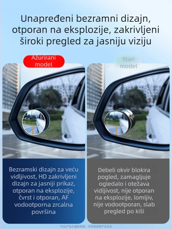 Set od 2 okrugla retrovizora, 360° rotacija, protiv magle, uključuje anti-magle sredstvo