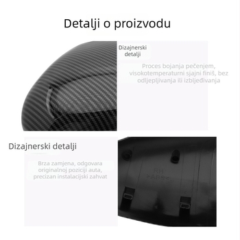 Vanjski poklopac ogledala za Ford Focus MK7 (08-17), ABS, karbonski uzorak