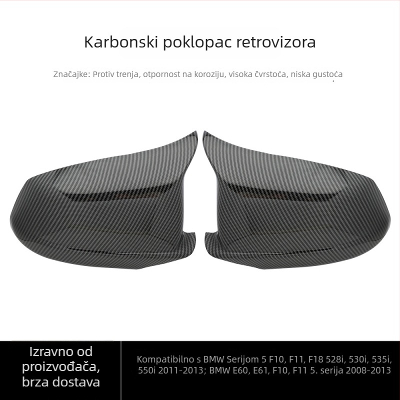 CDCP Kućište retrovizora za BMW F10 11-13, ABS, karbonska tekstura