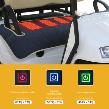 Grijajući jastučić za golf kolica USB — plosni minimalistički dizajn, plišana površina, punilo od sintetičkih vlakana