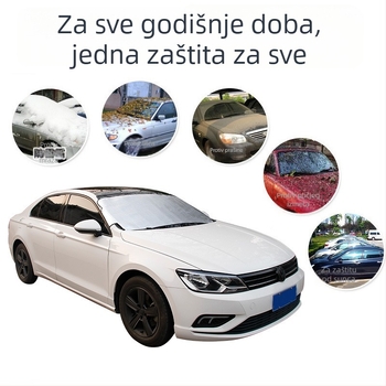 Univerzalni pokrov prednjeg vjetrobranskog stakla za snijeg — montaža pomoću usisnih čašica, zaštita od smrzavanja, mogućnost tiskanja logotipa