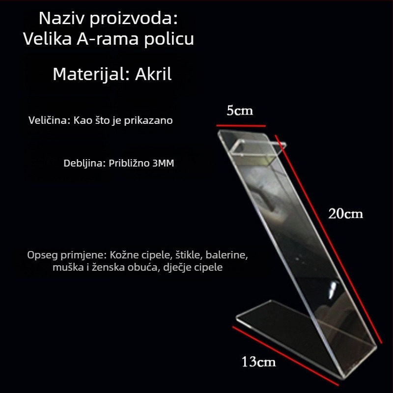 Akrilni stalak za izlaganje cipela, proziran, pomični, više od 10 etaža, marka Shuobeidi