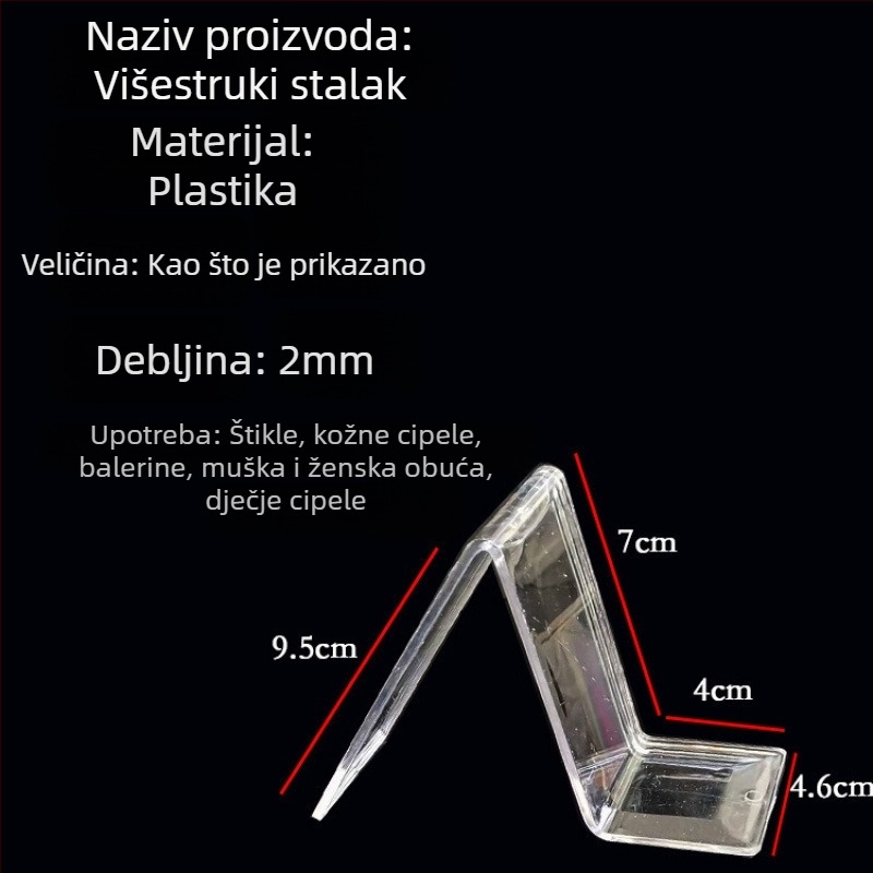 Akrilni stalak za izlaganje cipela, proziran, pomični, više od 10 etaža, marka Shuobeidi
