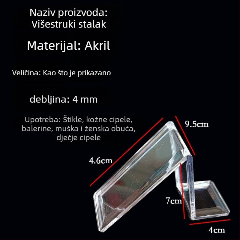 Akrilni stalak za izlaganje cipela, proziran, pomični, više od 10 etaža, marka Shuobeidi