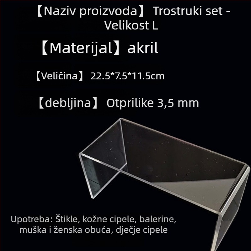 Akrilni stalak za izlaganje cipela, proziran, pomični, više od 10 etaža, marka Shuobeidi