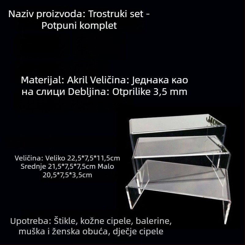 Akrilni stalak za izlaganje cipela, proziran, pomični, više od 10 etaža, marka Shuobeidi
