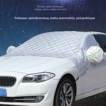 Zimska navlaka za auto protiv snijega, deblji Oxford platno s pamukom, za prednje staklo