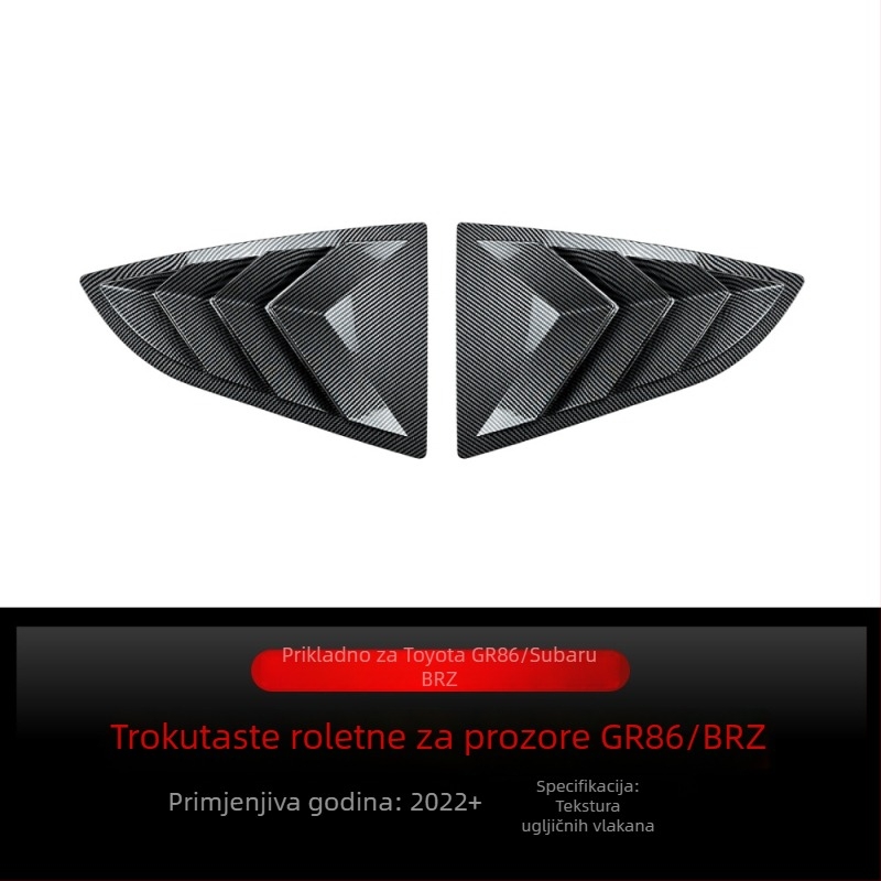Zadnja trokutasta staklena naljepnica za Subaru BRZ GR86 2022+, ABS, geometrijski uzorak, samoljepljiva