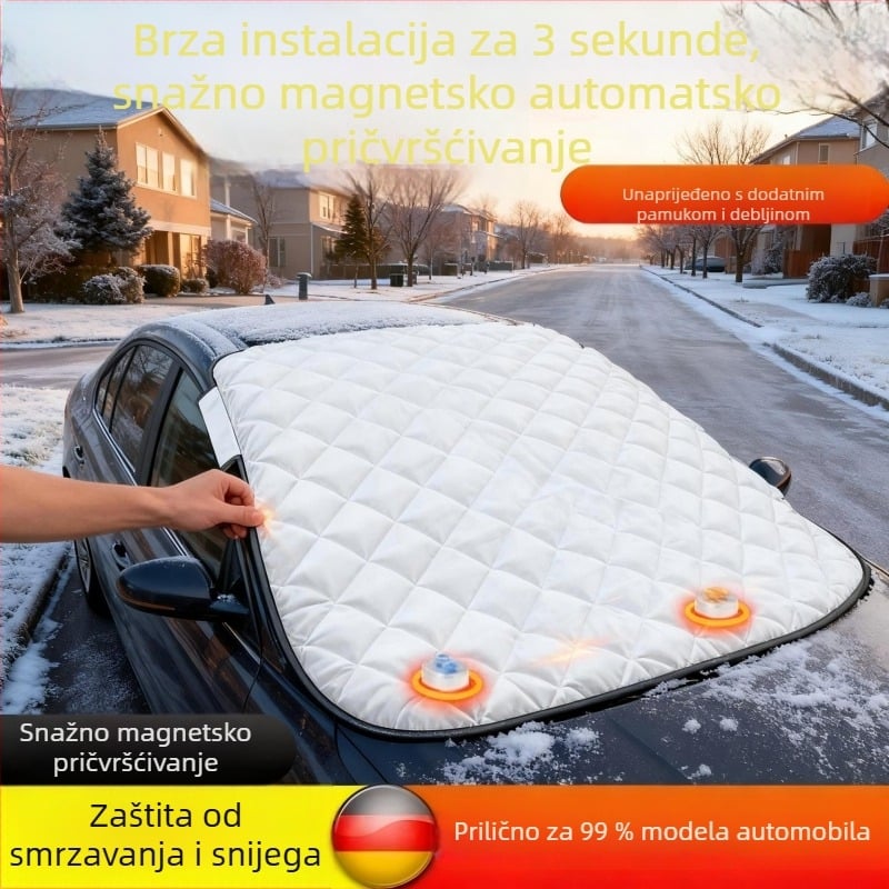 Univerzalni pokrov za prednje staklo automobila, aluminijska folija, debeli dizajn, ugrađena instalacija, zaštita od sunca i smrzavanja