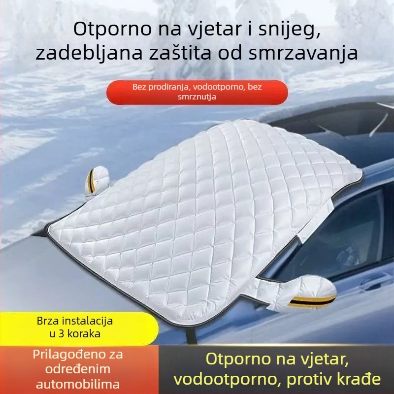 Univerzalni pokrov za prednje staklo automobila, aluminijska folija, debeli dizajn, ugrađena instalacija, zaštita od sunca i smrzavanja