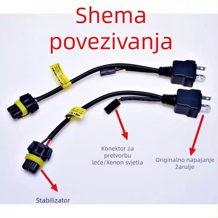 Automobil i motocikl HID Xenon svjetla s visokim i niskim snopom, jednostavan kabelski set, H4 leća, spojivanje jedan na jedan, direktna 12V utičnica
