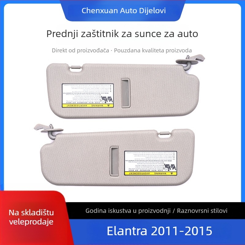 Elantra 2011-2015 vizir za sunce - Snap-In montaža, flanel materijal, jednostavan stil, jednobojni uzorak