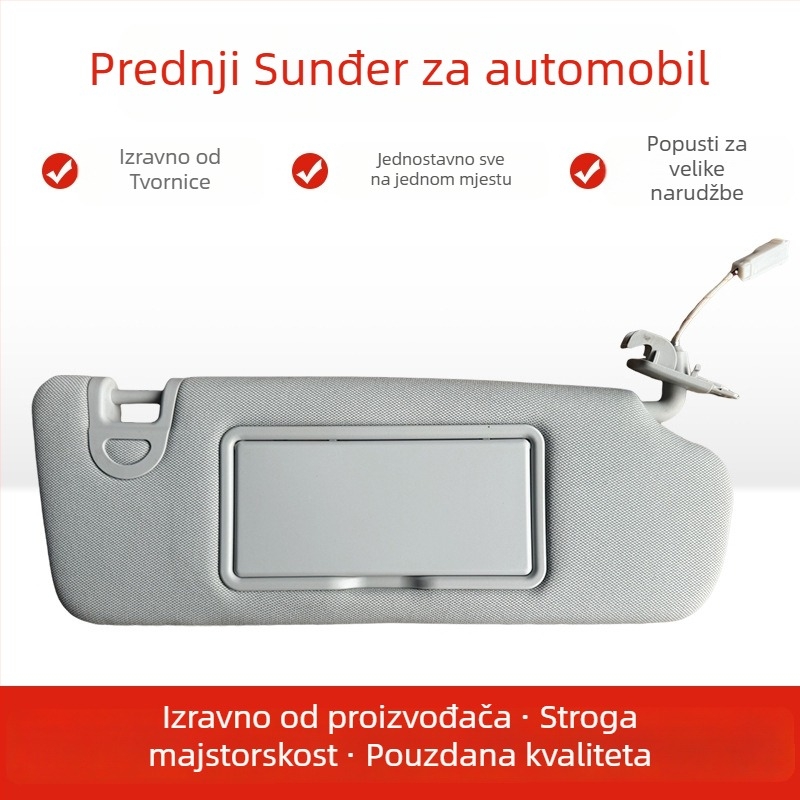 Prednji vizir za sunce automobila s ogledalom za šminkanje Zhongtai SR7 (PVC materijal, montaža karticom, UV zaštita)