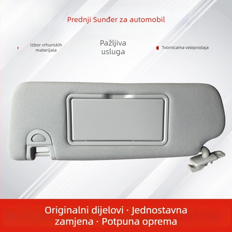 Prednji vizir za sunce automobila s ogledalom za šminkanje Zhongtai SR7 (PVC materijal, montaža karticom, UV zaštita)